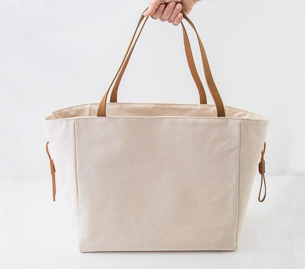 Millie Lottie Etta Food & Picnic Tote, Large, Natural Canvas