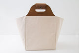 Canvas wine tote with signature leather handle